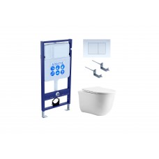 Комплект инсталляции с подвесным унитазом AQUATEK с сиденьем и кнопкой SET AQUATEK КЛАССИК cm-009 4в1 Комплект инсталляции с подвесным унитазом AQUATEK с сиденьем и кнопкой SET AQUATEK КЛАССИК cm-009 4в1